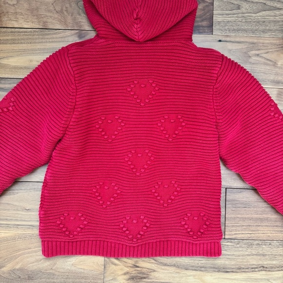 Hanna Andersson sherpa lined knitted button front hooded coat cardigan 140cm - Picture 10 of 13